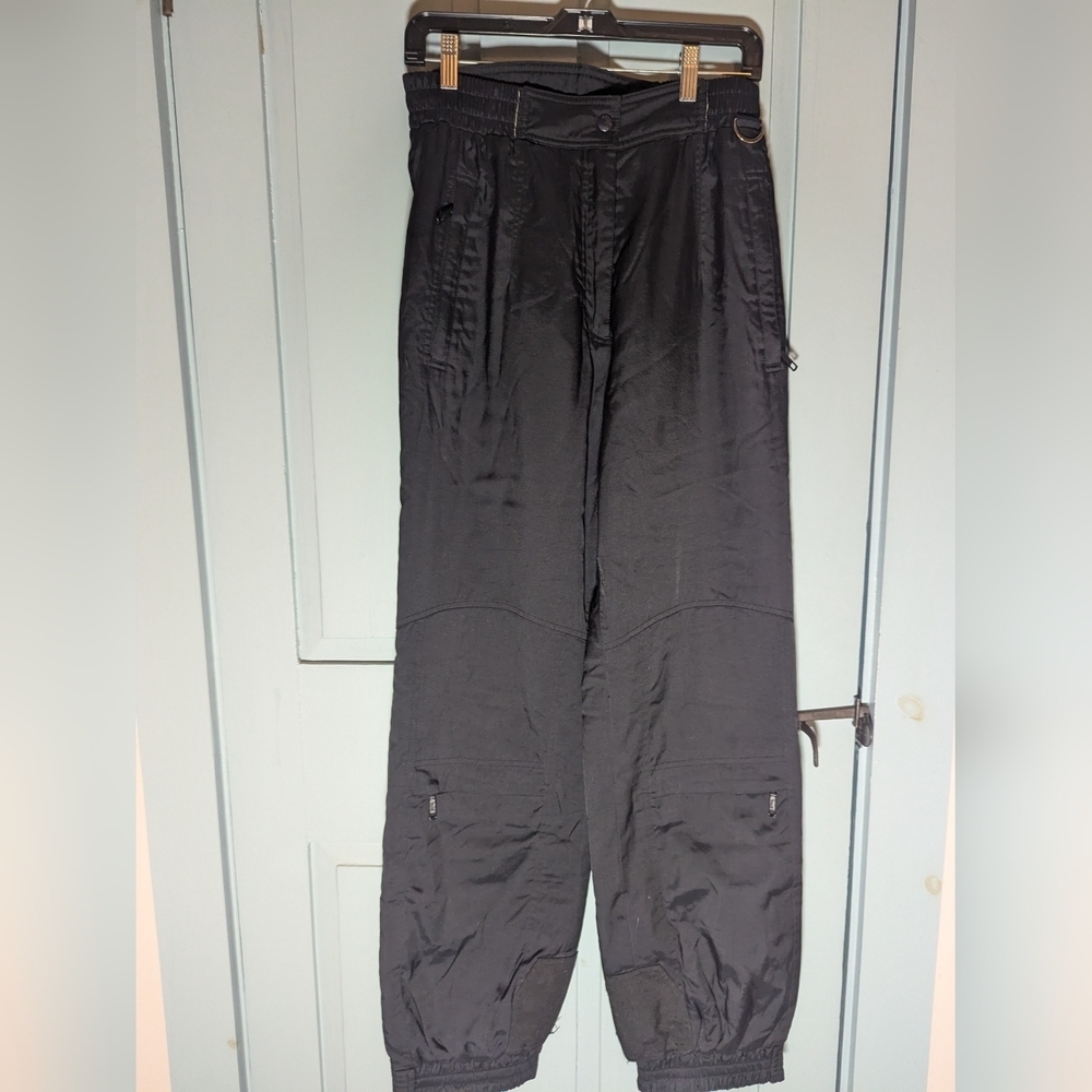 Marker LTD Black Snow Ski pants thick lined Velcro bottom hems bougie lining